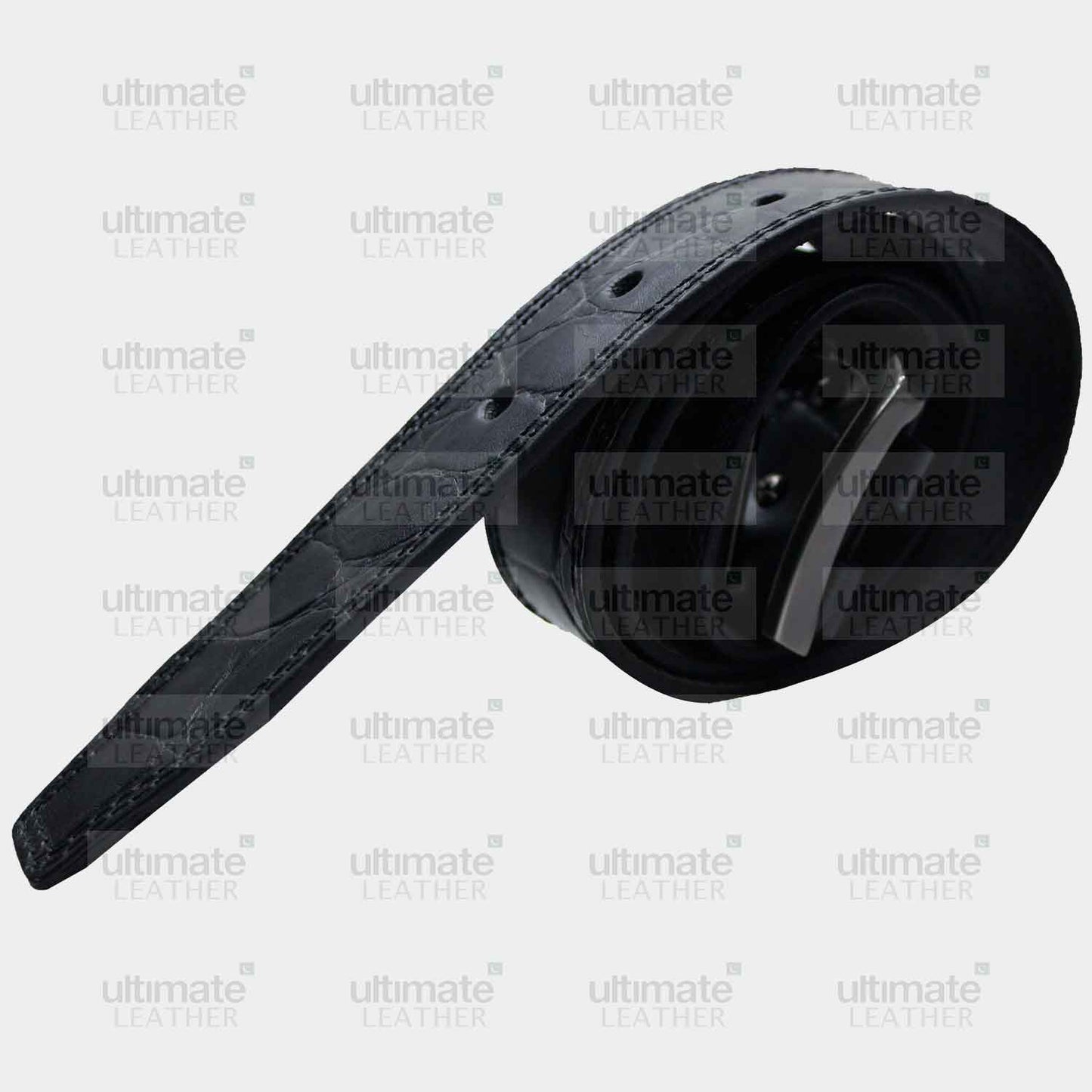 Men's Black Crocodile Belt