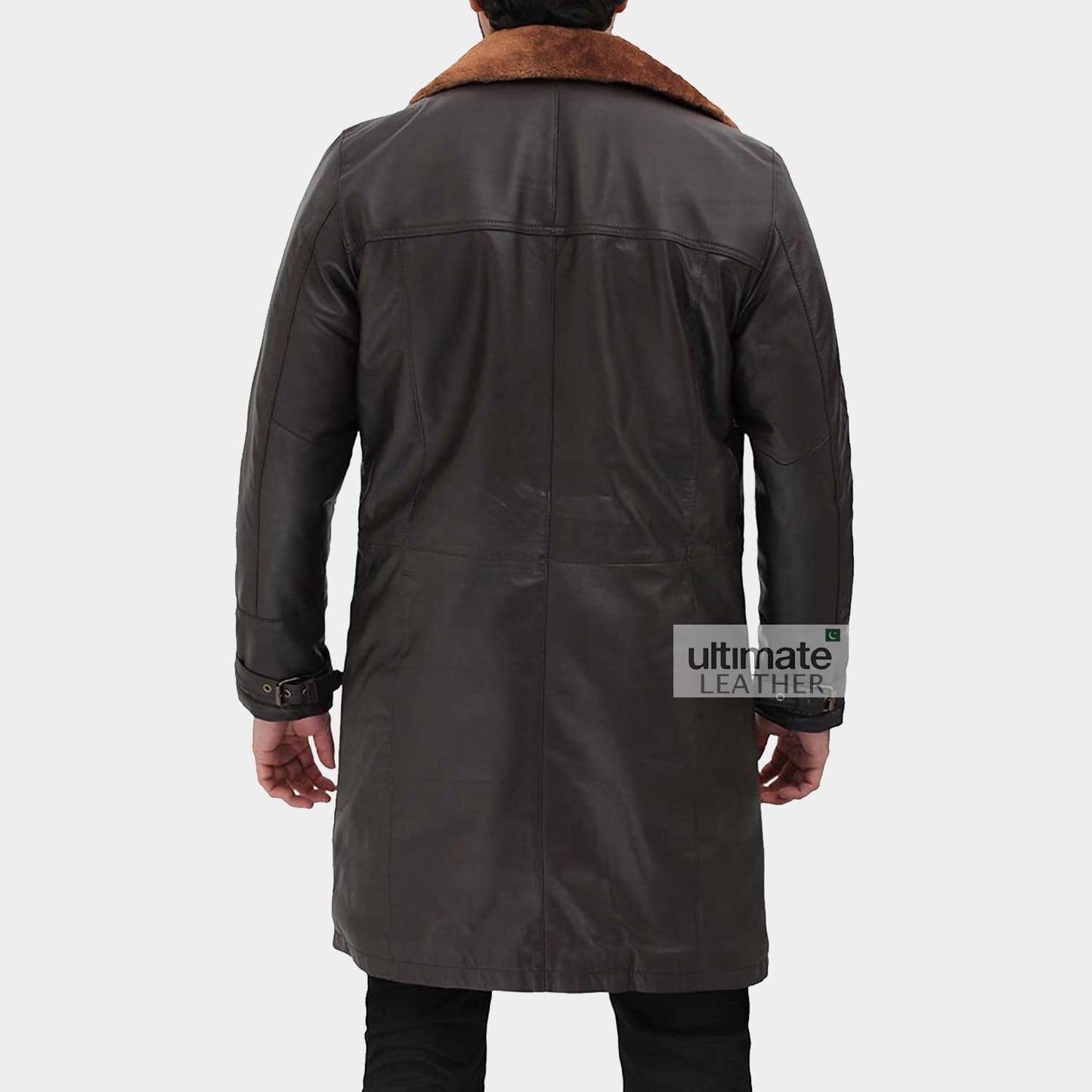 Men's Dark Brown Fur Leather Coat