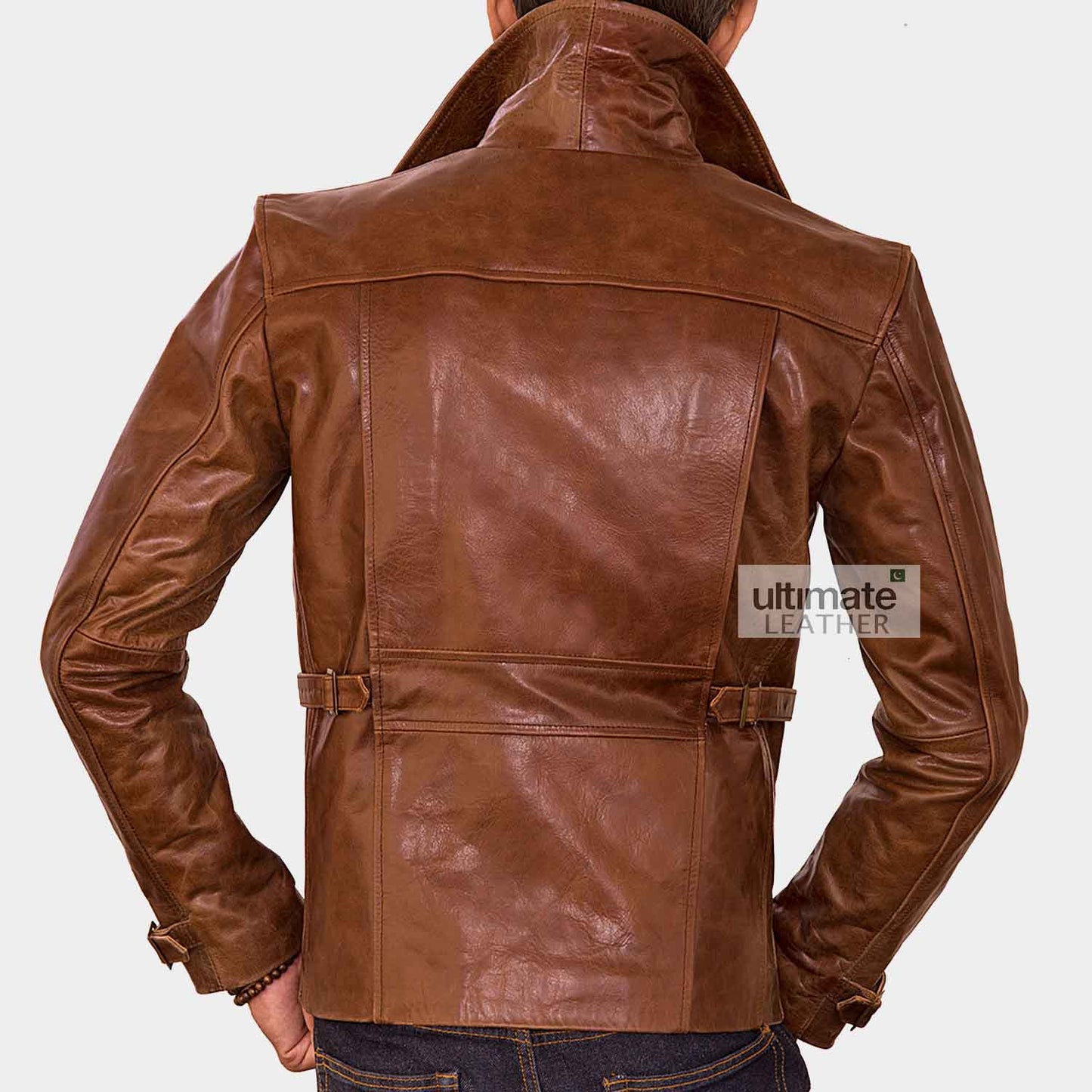 Vintage Motorcycle Brown Leather Jacket For Men