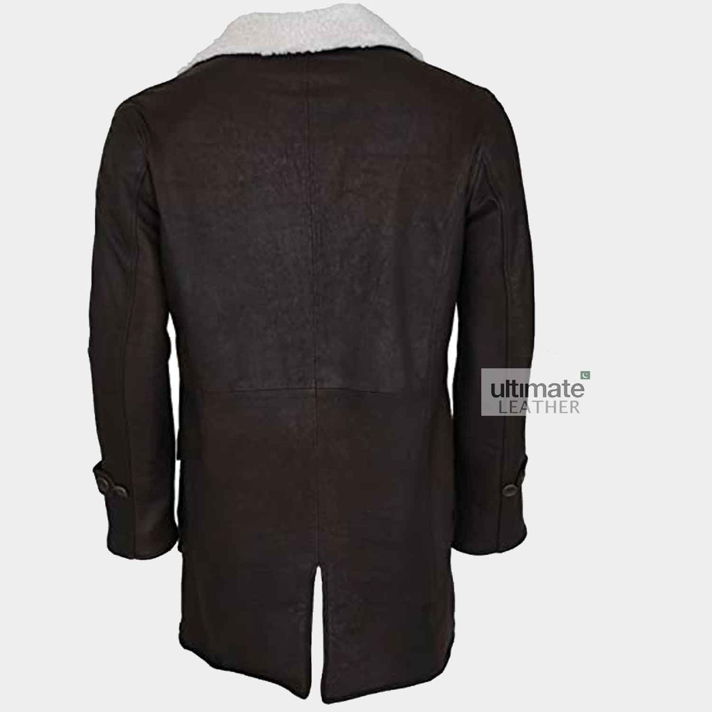 Mens B3 Choco Brown Trench Leather Coat