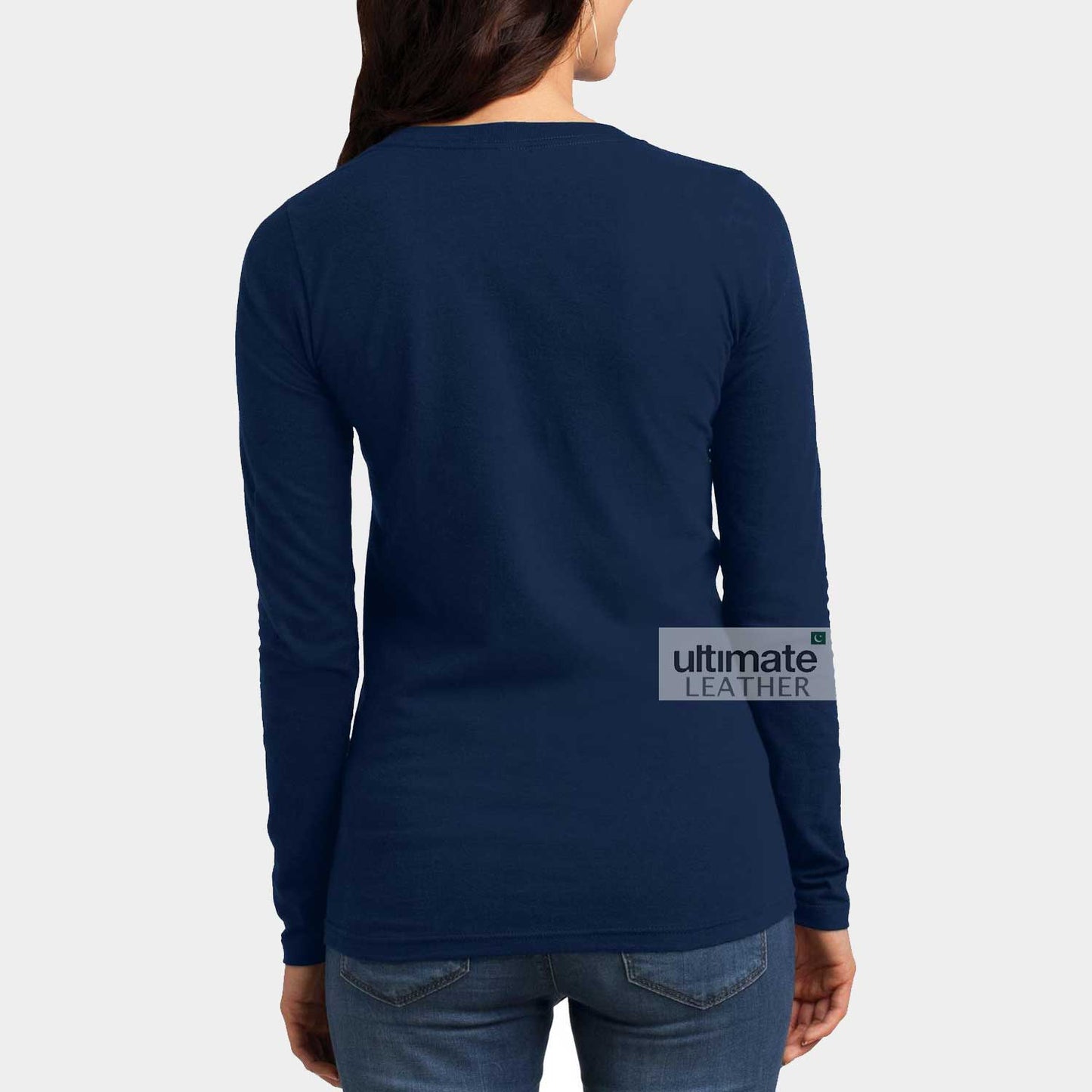 Women's V Neck Navy Blue T-Shirt