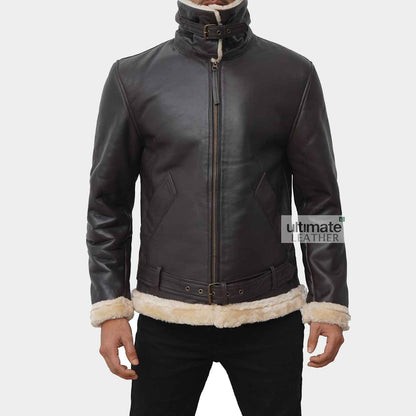 B3 Dark Brown Leather Jacket