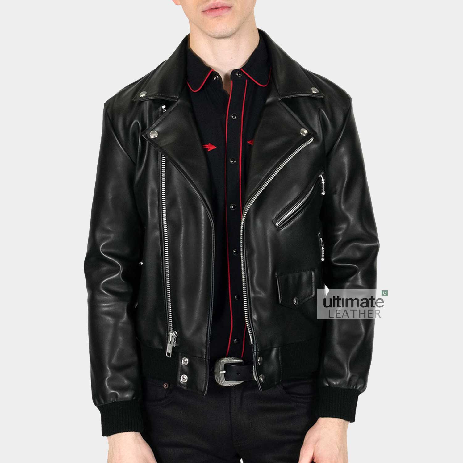 Biker Artificial Leather Jacket
