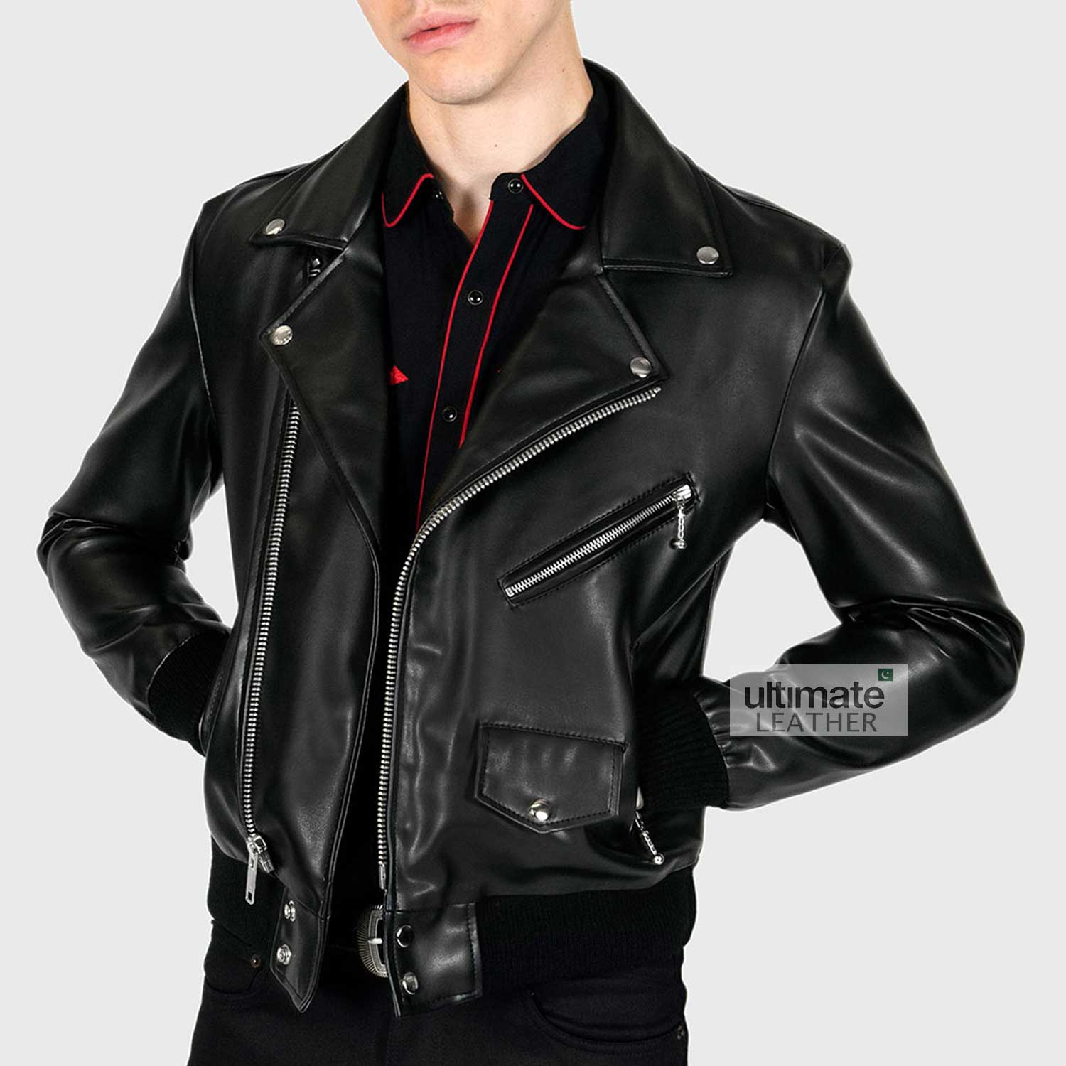 Biker Artificial Leather Jacket