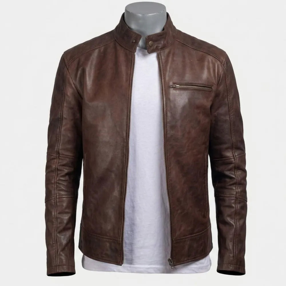 Biker's Brown Leather Jacket