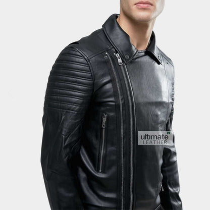 Black Biker Leather Jacket