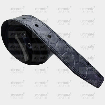 Men's Black Crocodile Belt