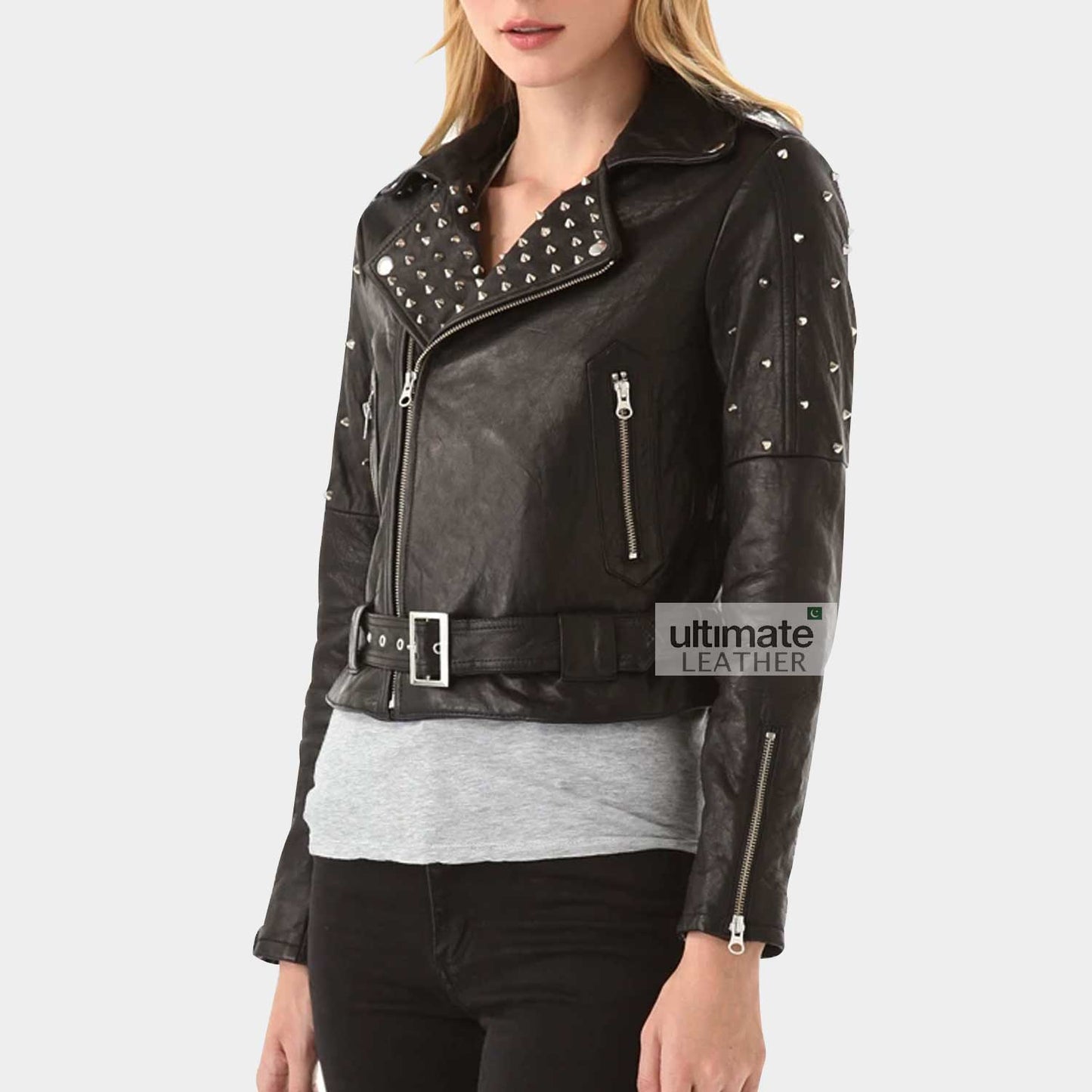 Black Spike Leather Jacket