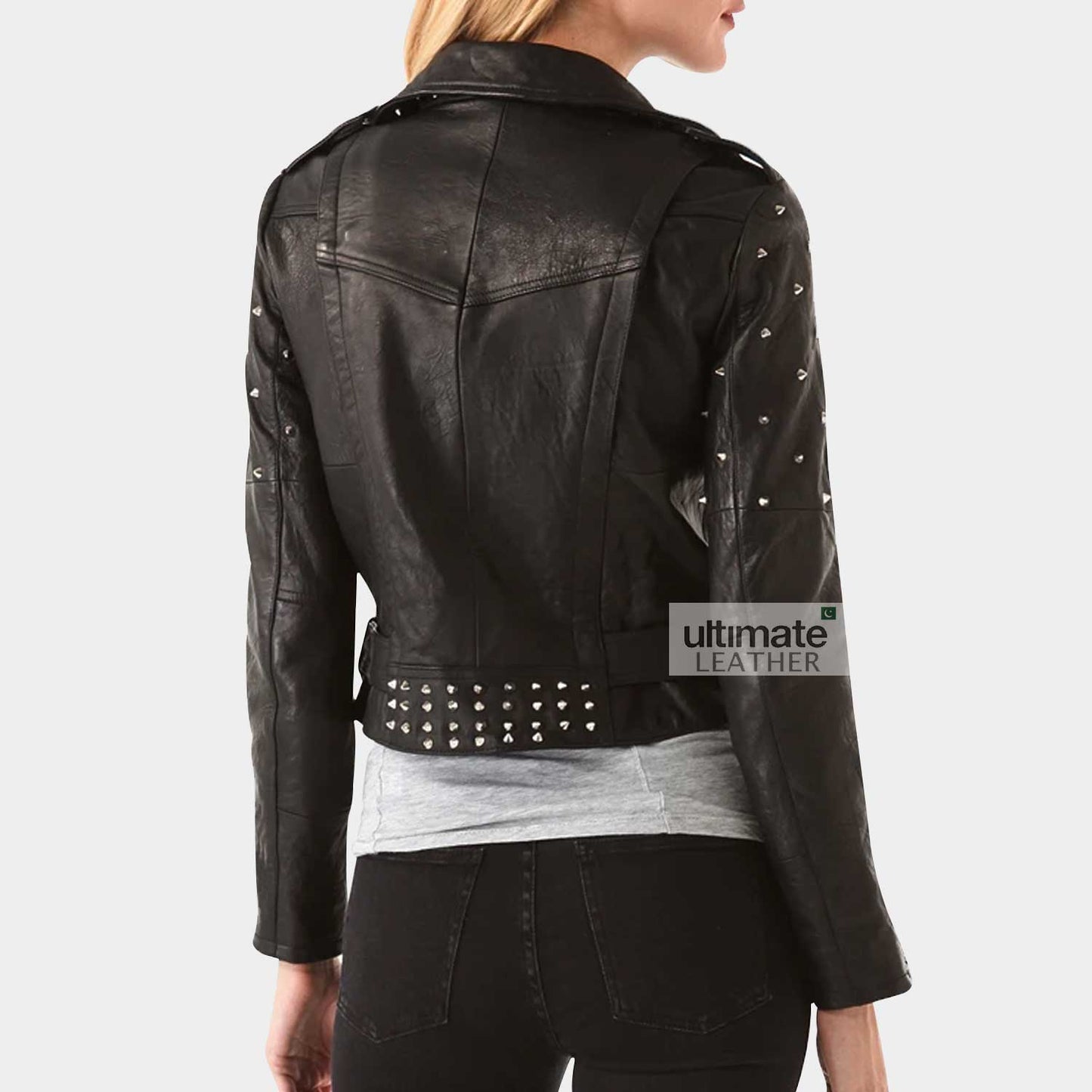 Black Spike Leather Jacket