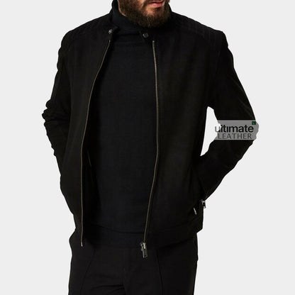 Men's Black Suede Leather Jacket