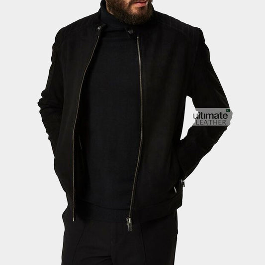 Men's Black Suede Leather Jacket