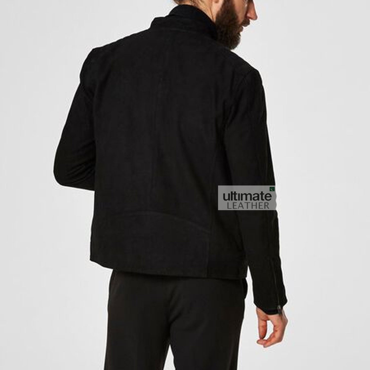 Men's Black Suede Leather Jacket