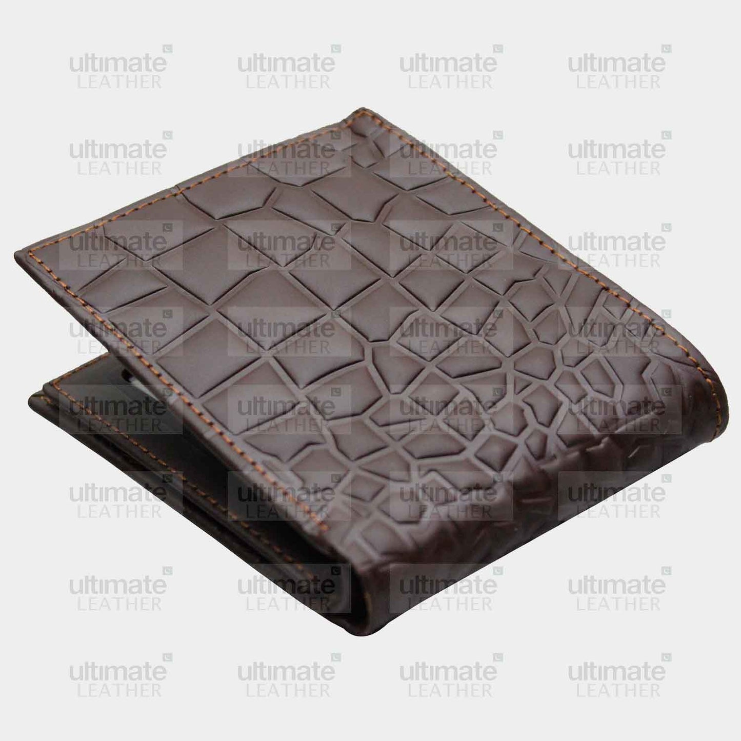 Men's Chocolate Brown Crocodile Wallet