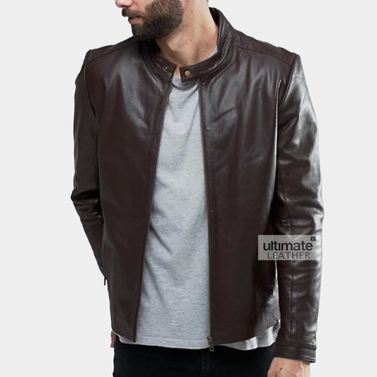 Men's Stylish Brown Leather Jacket