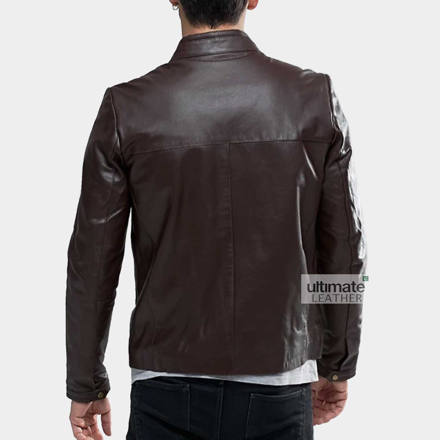Men's Stylish Brown Leather Jacket