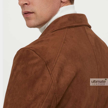 Men's Brown Suede Biker Jacket