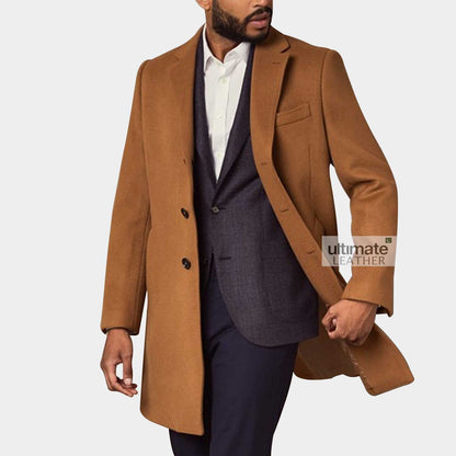 Men's Brown Wool Coat