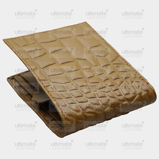Men's Camel Color Crocodile Wallet