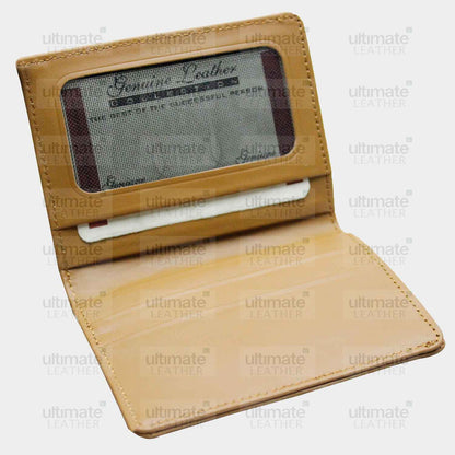 Men's Camel Color Leather Card Holder