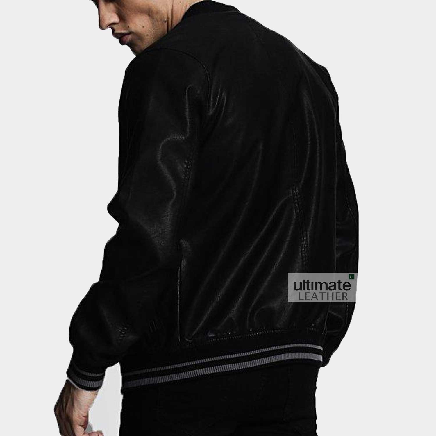 Men's Casual Black Leather Jacket