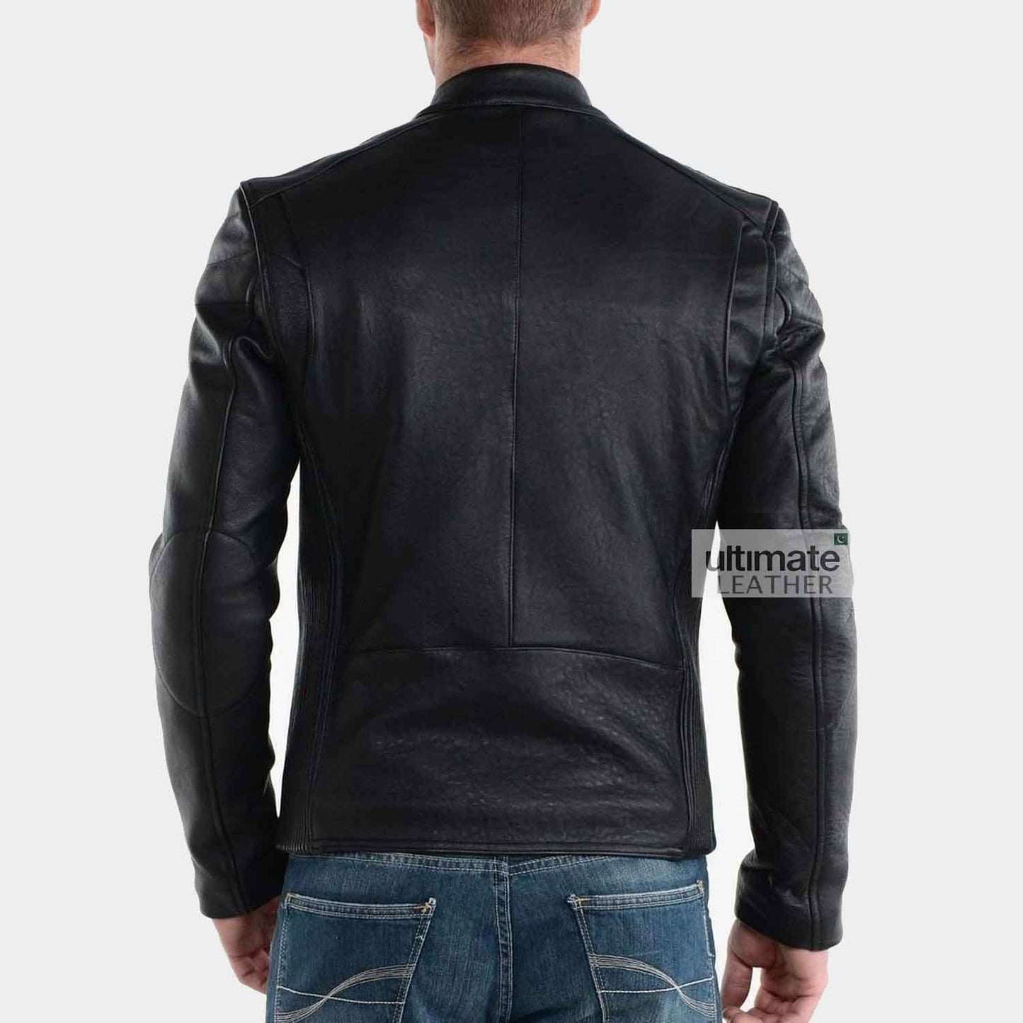 Mens Black Cowhide Leather Jacket