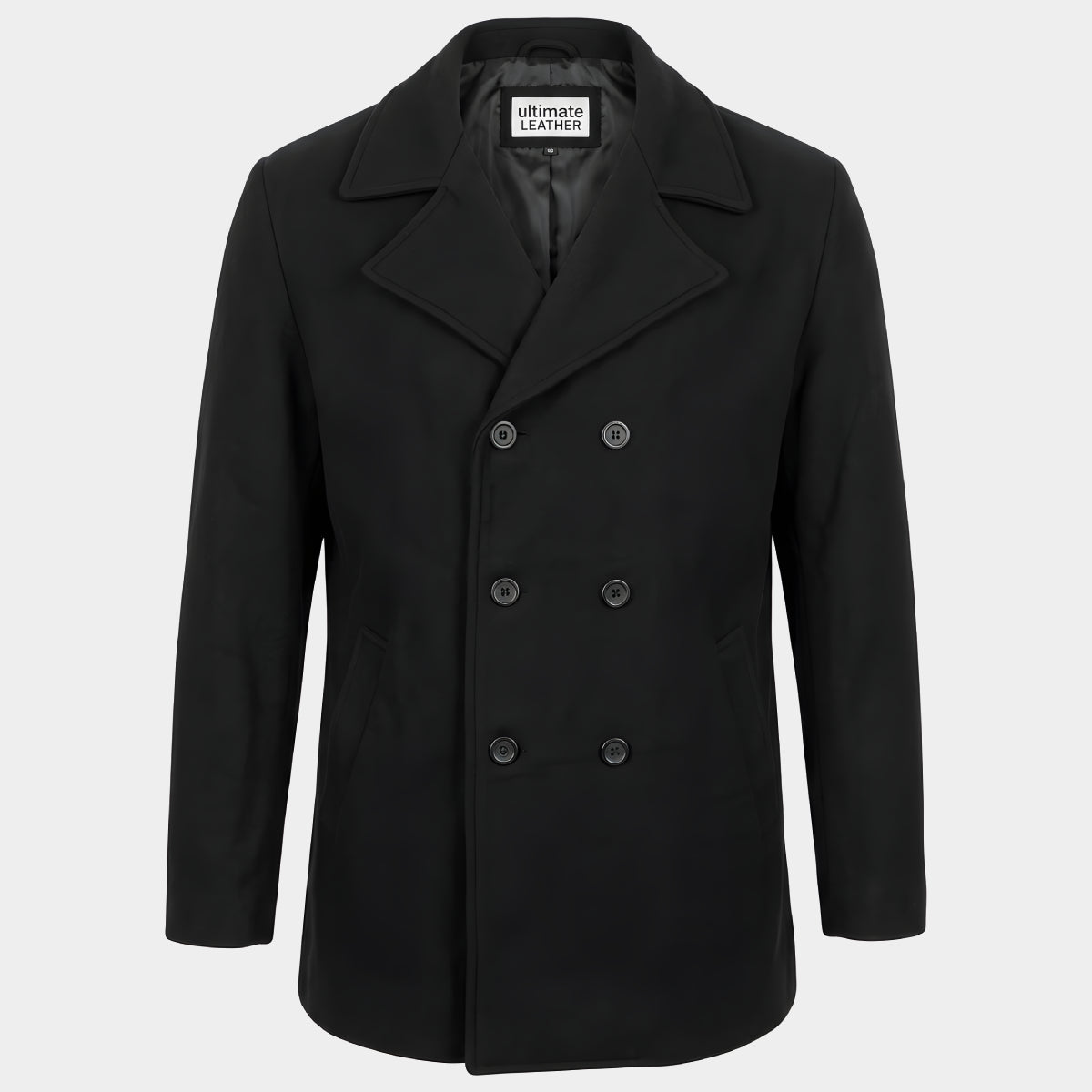 Men’s Double Breasted Black Pea Coat