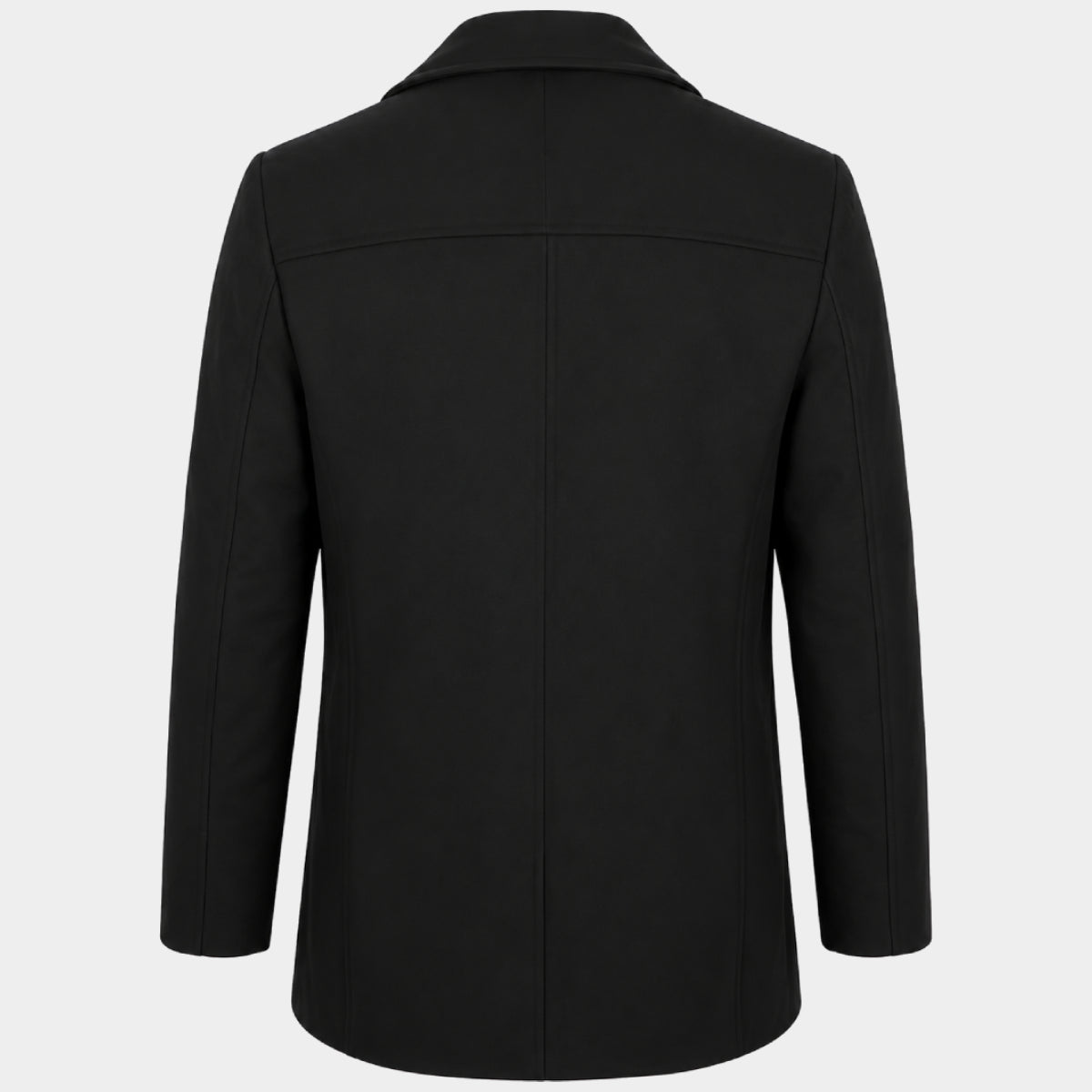 Men’s Double Breasted Black Peacoat Jacket