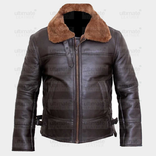 Mens Ginger Shearling Lambskin Leather Jacket