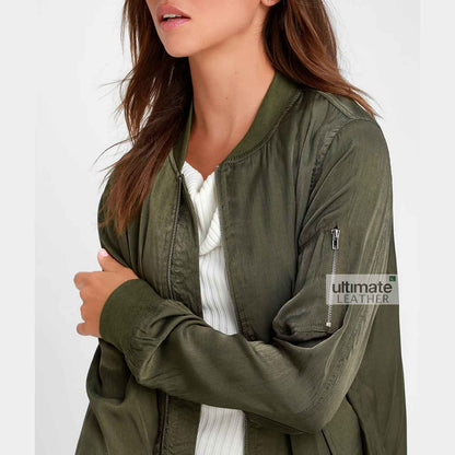 Women's Green Satin Jacket