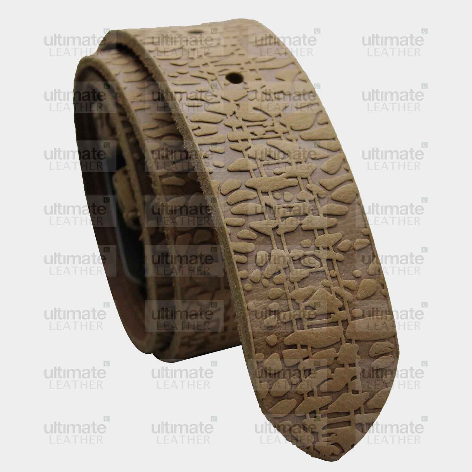 Men's Light Brown Leather Belt