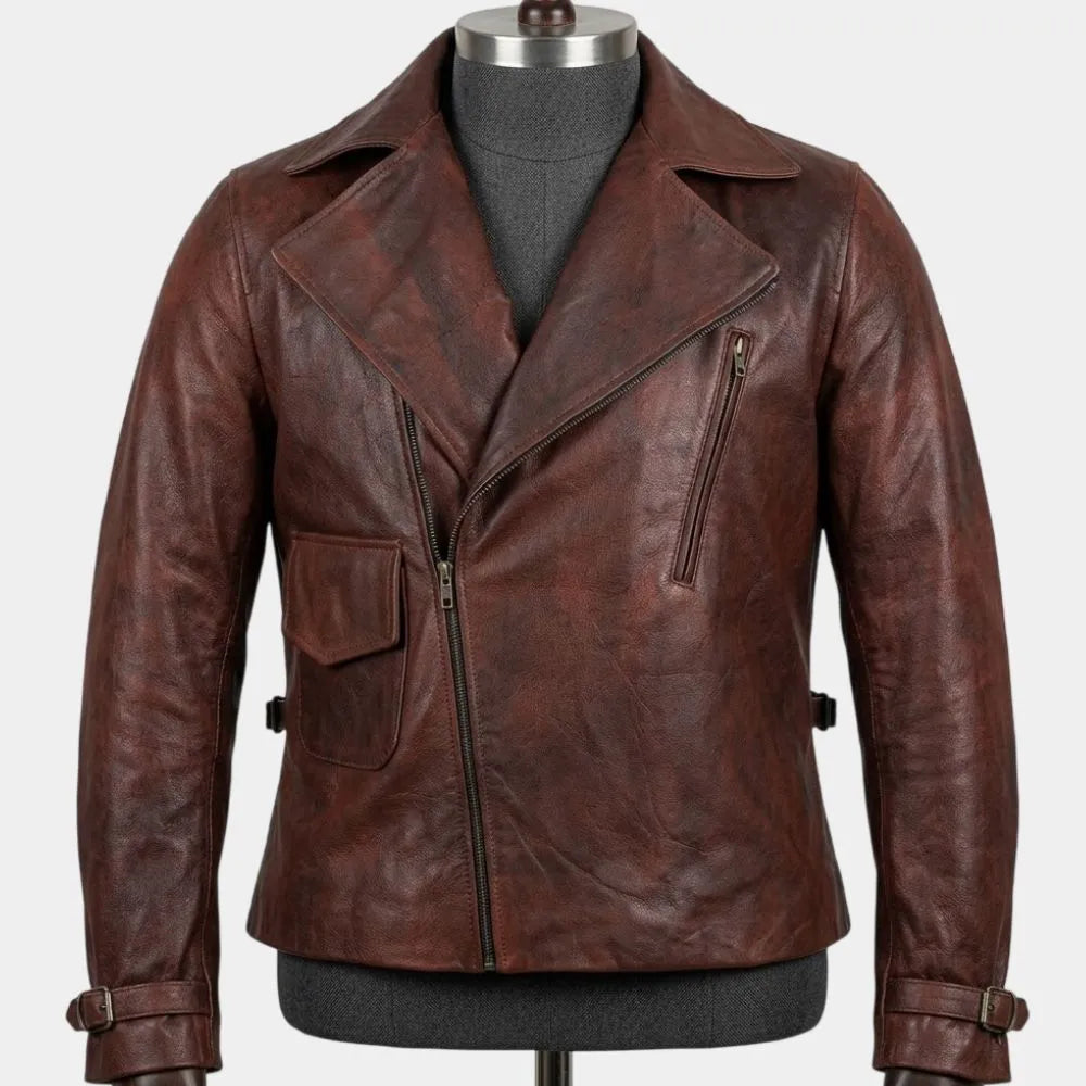 Men's Dark Brown Motorcycle Leather Jacket