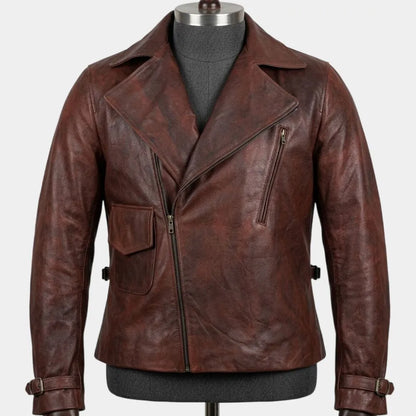 Men's Dark Brown Motorcycle Leather Jacket