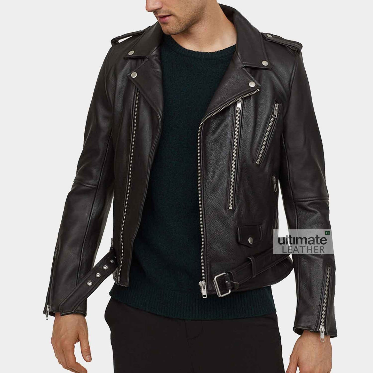 Men's Biker Leather Jacket