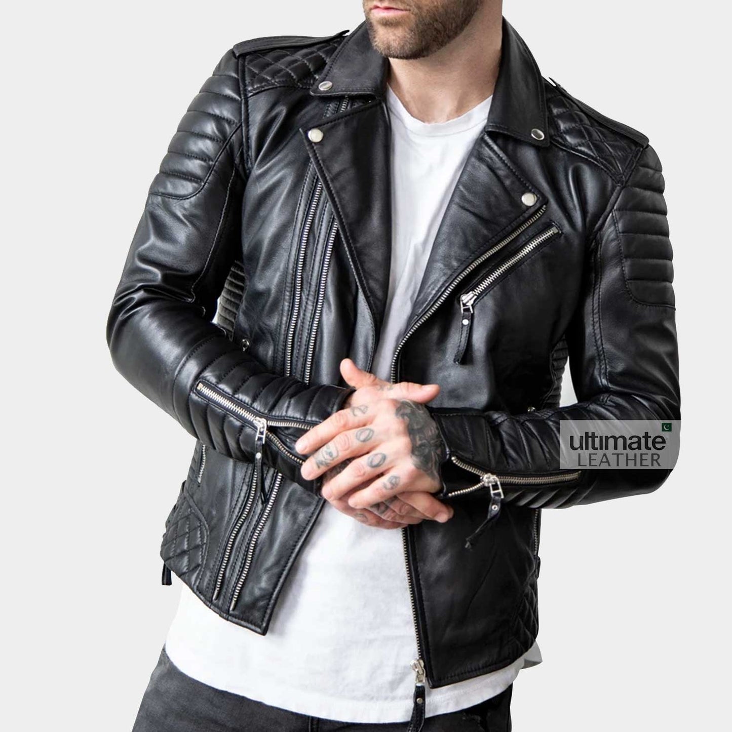 Men's Black Biker Jacket