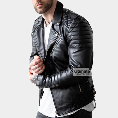 Men's Black Biker Jacket