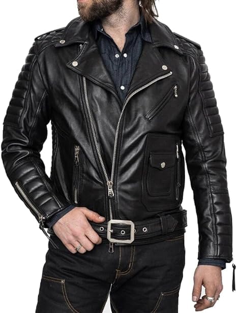 Men’s Cowhide Brown Biker Leather Jacket