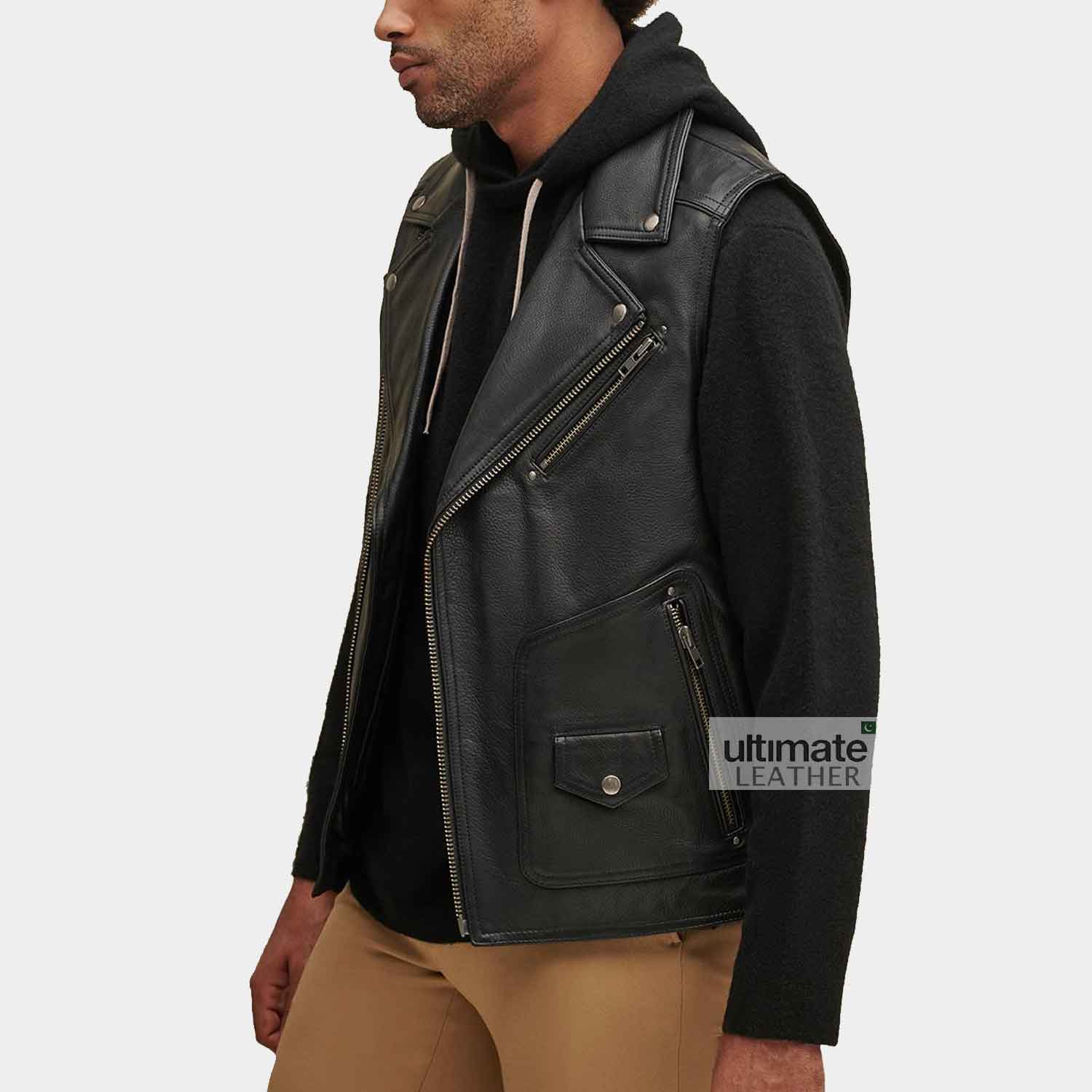 Men's Motorcycle Leather Vest