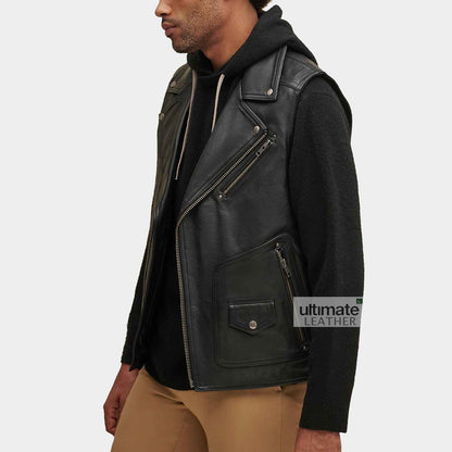 Men's Motorcycle Leather Vest
