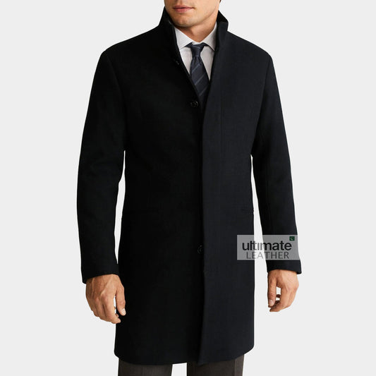 Men's Black Wool Coat