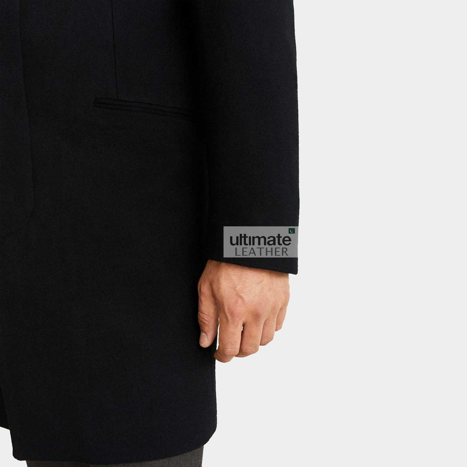 Men's Black Wool Coat