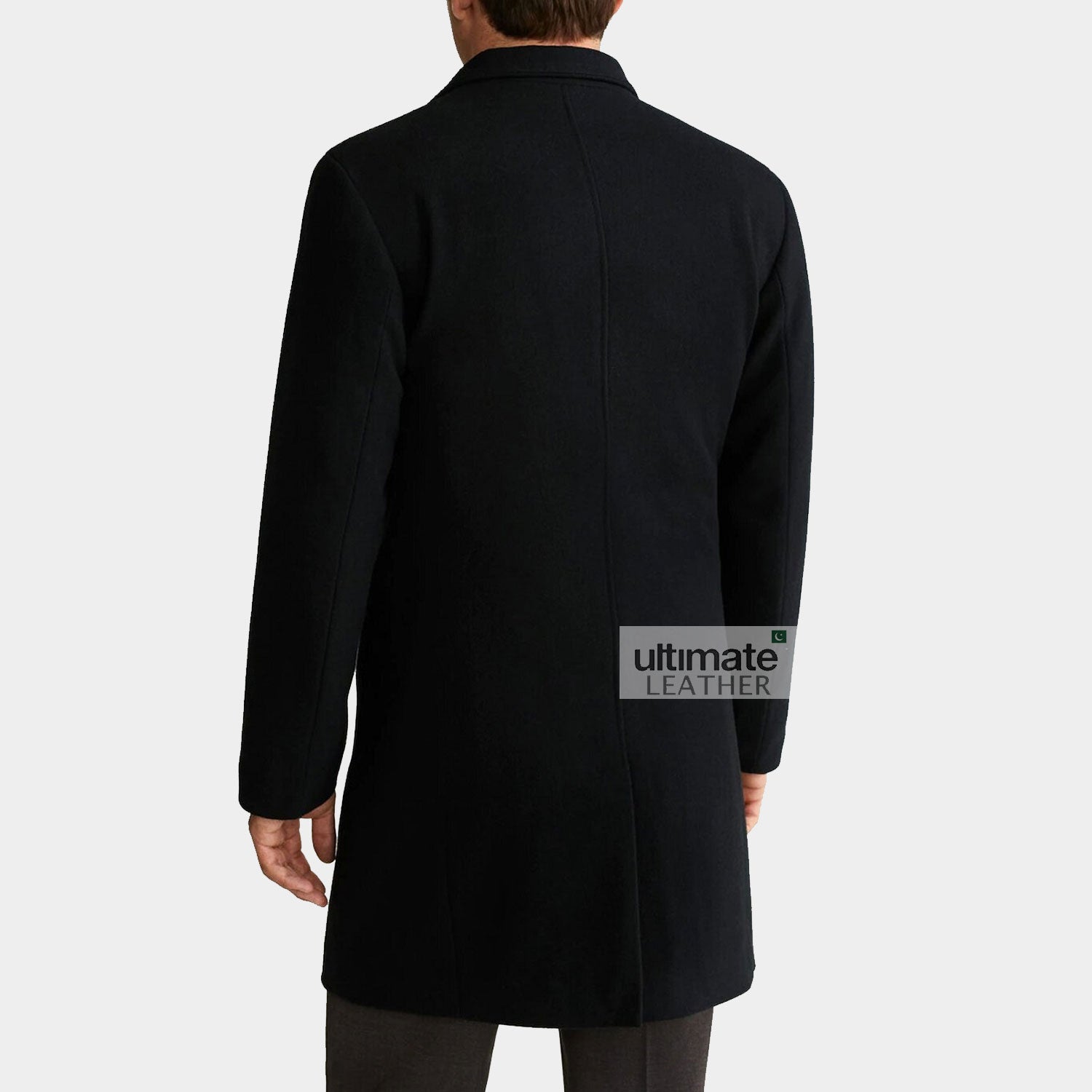 Men's Black Wool Coat