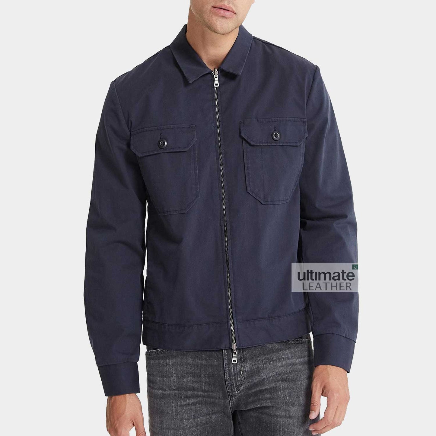 Men's Blue Cotton Jacket