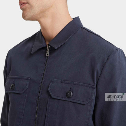 Men's Blue Cotton Jacket