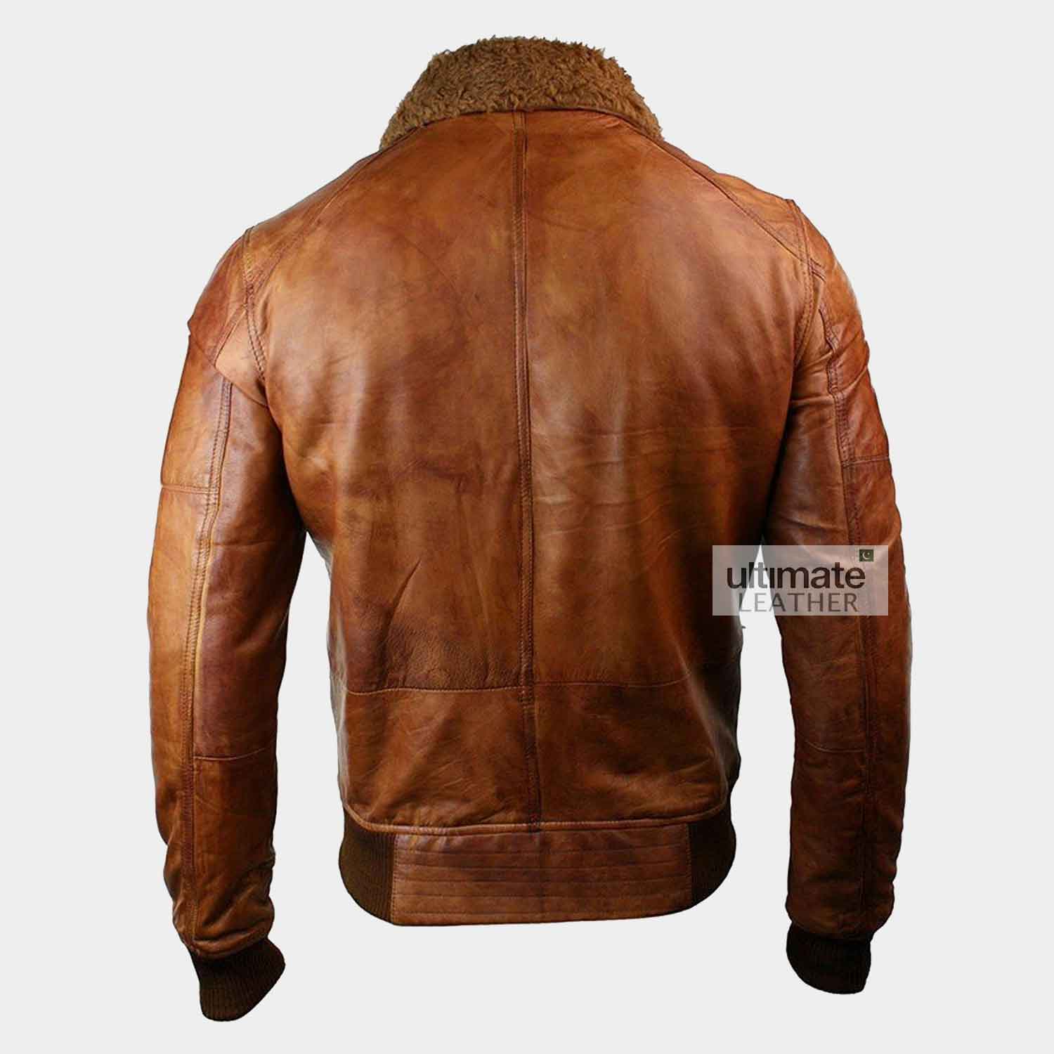 Mens Distressed Brown Leather Jacket