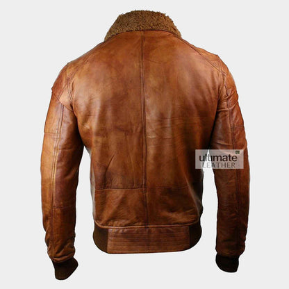 Mens Distressed Brown Leather Jacket