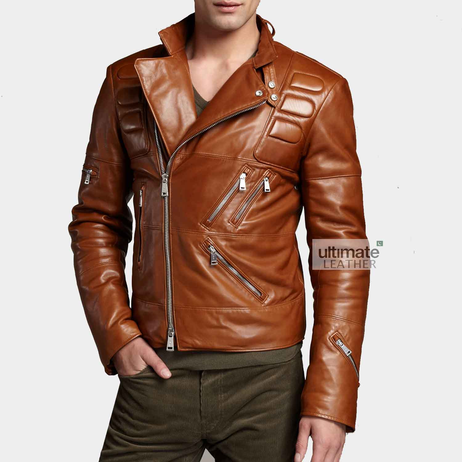 Mens Vintage Motorcycle Leather Jacket