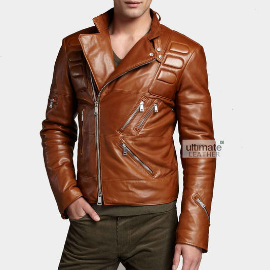 Mens Vintage Motorcycle Leather Jacket