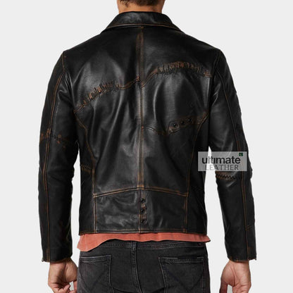 Men’s Brown Biker Style Leather Jacket