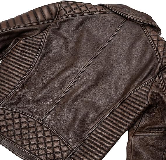 Men’s Cowhide Brown Biker Leather Jacket