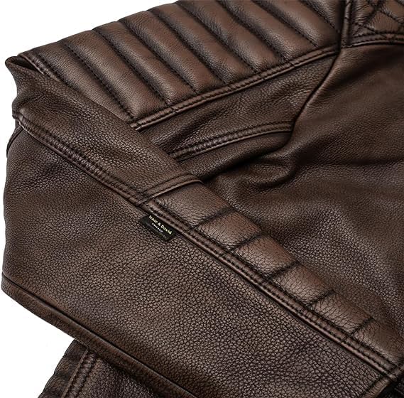 Men’s Cowhide Brown Biker Leather Jacket